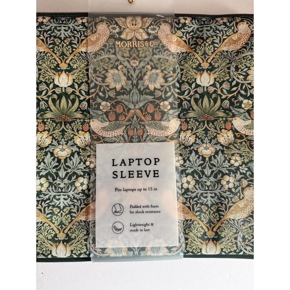 William Morris & Co Strawberry Thief Laptop Sleeve Case Padded Fits Up to 15